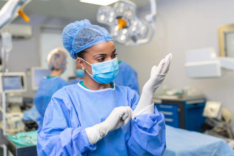 Nurse on active duty during surgery