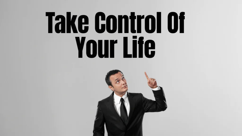 Male healthcare worker reflecting on sign take control of your life!